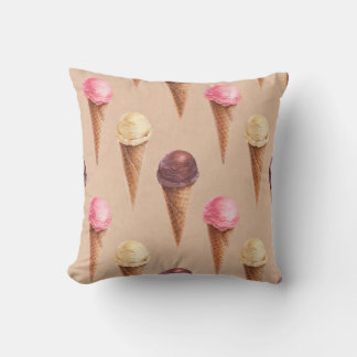 Ice Cream Waterverf Naadloze Illustratie Kussen