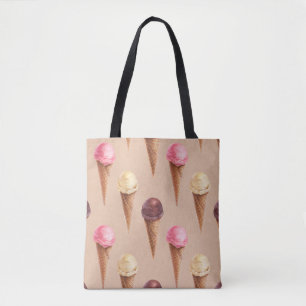 Ice Cream Waterverf Naadloze Illustratie Tote Bag