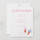 Ice Cream Waterverf Party-uitnodiging Kaart (Achterkant)