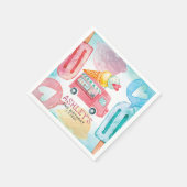 Ice Cream Waterverf Verjaardag Servet (Hoek)