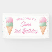 Ice Cream Welkom Verjaardagsbanner Spandoek (Horizontaal)