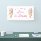 Ice Cream Welkom Verjaardagsbanner Spandoek (Beurs)
