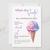 Ice Cream What's The Scoop Blue Pink Genderonthull Kaart (Voorkant)