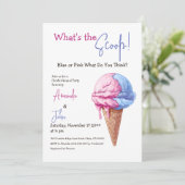Ice Cream What's The Scoop Blue Pink Genderonthull Kaart (Staand voorkant)