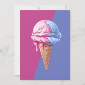 Ice Cream What's The Scoop Blue Pink Genderonthull Kaart (Achterkant)