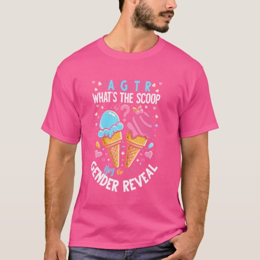 Ice Cream Whats The Scoop Geslacht onthullen Docht T-shirt (Voorkant)