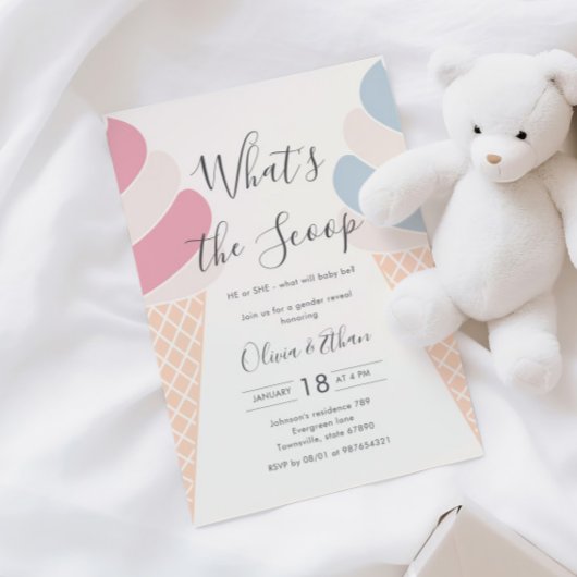 Ice Cream What's The Scoop Pastel Genderonthulling Kaart