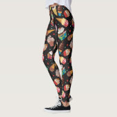 Ice Cream Whimsical Patterted Leggings Black (Links)