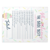 Ice Cream Wie De Bruid Beste Spel Pack kent Notitieblok (Voorkant)