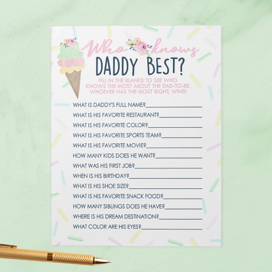 Ice Cream Wie kent papa Beste Douche Game Pack Notitieblok