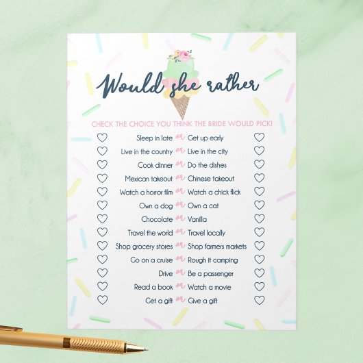 Ice Cream wil dat ze liever Vrijgezellenfeest Game Notitieblok