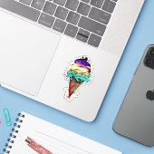 Ice Cream World Sticker (Laptop met iPhone)