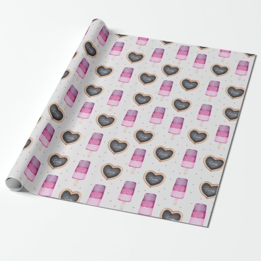 Ice Cream Wrapping Paper Cadeaupapier (Uitgerold)