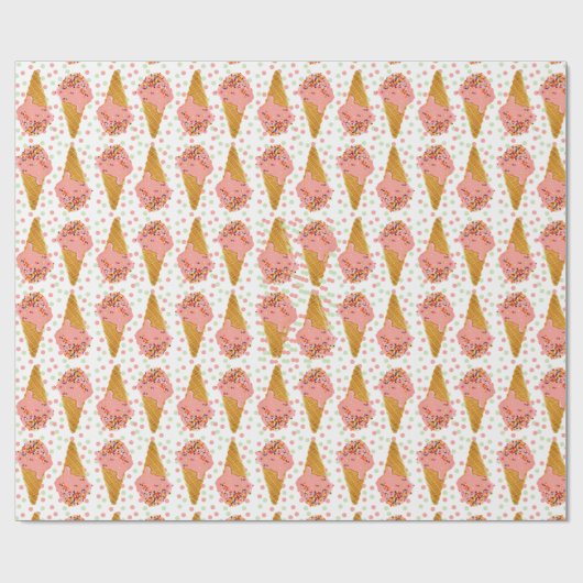 Ice Cream Wrapping Paper, Yummy, Girly and Cute Cadeaupapier (Vlak)