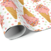 Ice Cream Wrapping Paper, Yummy, Girly and Cute Cadeaupapier (Rol Hoek)