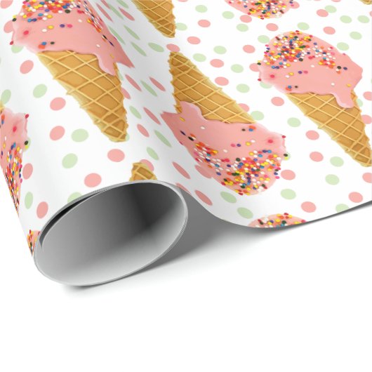 Ice Cream Wrapping Paper, Yummy, Girly and Cute Cadeaupapier (Rol Hoek)