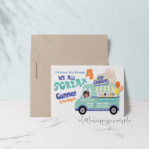 Ice Cream You Scream Fourth Birthday Invitations