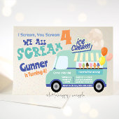 Ice Cream You Scream Fourth Birthday Invitations Kaart