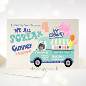 Ice Cream You Scream Fourth Birthday Invitations Kaart