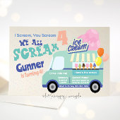 Ice Cream You Scream Fourth Birthday Invitations Kaart