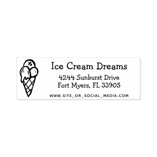 Ice Cream Zakelijk Retouradres Voorgelinkt stempel (Design)