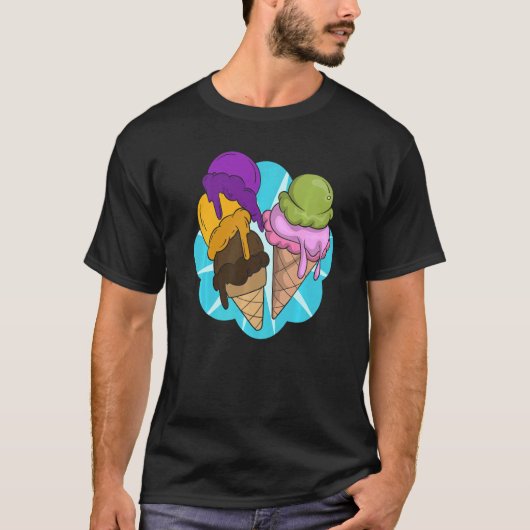 Ice Cream Zomer Dessert Ice Cream Kegelijs T-shirt (Voorkant)