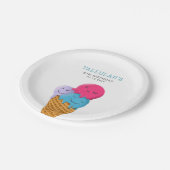 Ice Cream Zomer Verjaardagsfeest Papieren Bordje (Gekanteld)