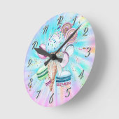 Ice Creams Macarons Zomer Tie Dye Ronde Klok (Hoek)