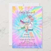 Ice Creams Macaroons Summer Tie Dye Baby shower Kaart (Voorkant)