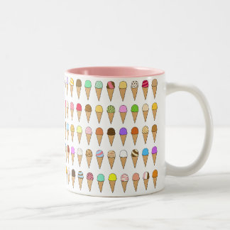 "Ice Creams of Many Flavors" Pattern Tweekleurige Koffiemok