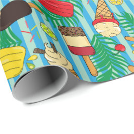 Ice Creams Popsicles Fruit Salad Patroon Cadeaupapier