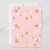 Ice Creams Stars Pink Bow Baby shower Kaart (Achterkant)