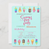 Ice Creams Summer Birthday Kaart (Voorkant)