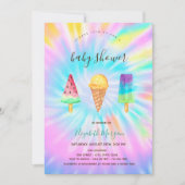Ice Creams Summer Tie Dye Baby shower Kaart (Voorkant)