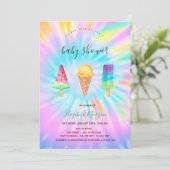Ice Creams Summer Tie Dye Baby shower Kaart (Staand voorkant)