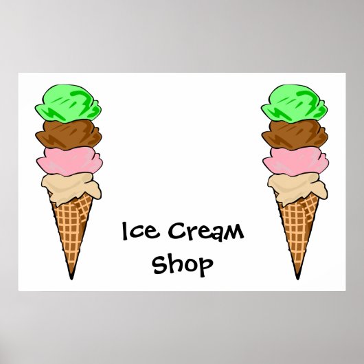 Ice CreamShop-Poster Poster (Voorkant)