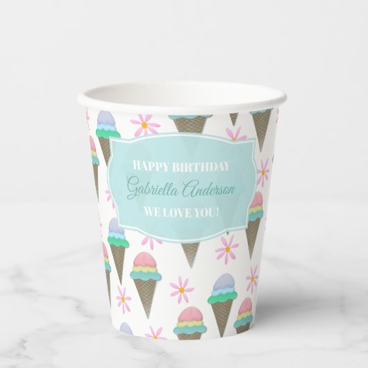 Ice Crean Cone Papieren Bekers (Voorkant)