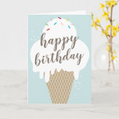 Ice crème, blij met gevouwen groet kaart (Gele Bloem)