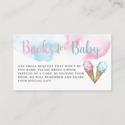 Ice crème boeken voor baby Enclosure Kaart. Informatiekaartje (Voorkant)
