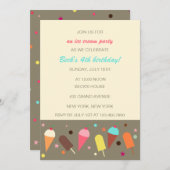 Ice crème cones en bars verjaardagsfeestdag kaart (Voorkant / Achterkant)