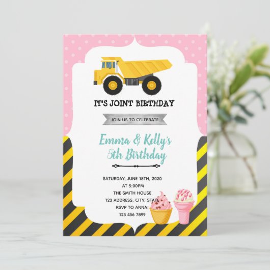 Ice crème constructiegang kaart (Staand voorkant)