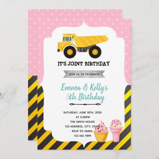 Ice crème constructiegang kaart (Voorkant / Achterkant)