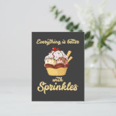 Ice crème dessert Sprinkles Icecream lover Briefkaart (Staand voorkant)