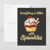 Ice crème dessert Sprinkles Icecream lover Briefkaart (Voorkant / Achterkant)