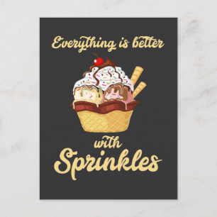 Ice crème dessert Sprinkles Icecream lover Briefkaart