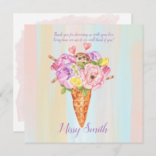 Ice crème douche, Vrijgezellenfeest bedankt (Voorkant / Achterkant)