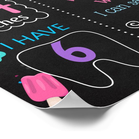 Ice crème First Birthday chalkboard Poster (Hoek)