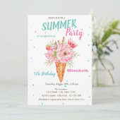 Ice crème Flowers fruits Summer Birthday Kaart (Staand voorkant)