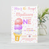 Ice crème hier is de eerste verjaardag van het sco kaart (Staand voorkant)