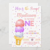 Ice crème hier is de eerste verjaardag van het sco kaart (Voorkant / Achterkant)